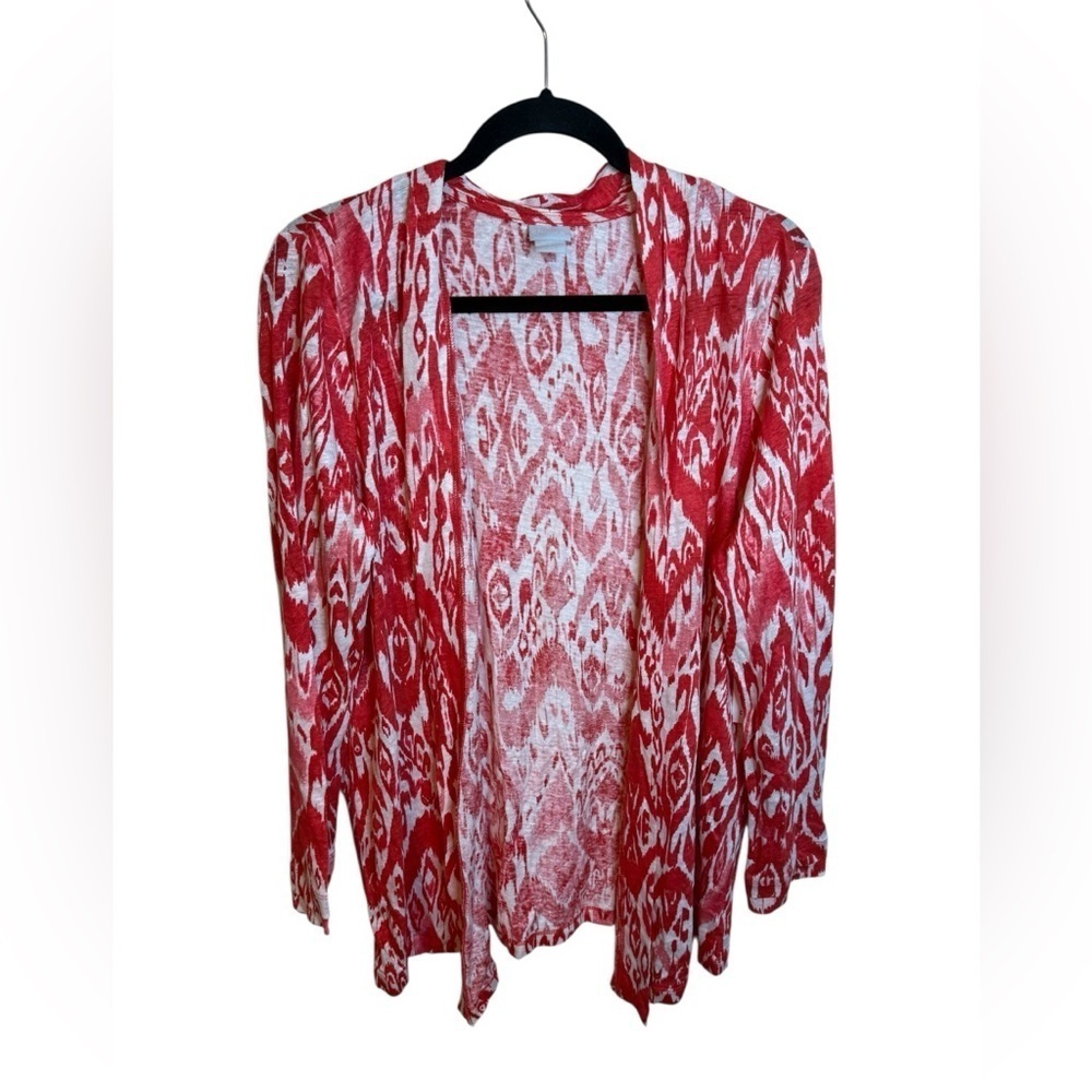 Nwt Chico’s Ikat Flare Linen Cardigan